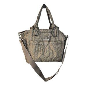 Marc Jacobs Olive Green Quilted Nylon Baby Bag Tote